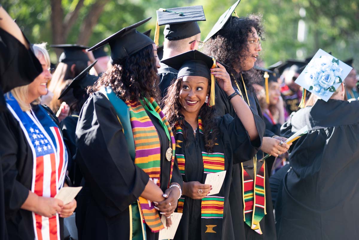 People enjoying Commencement