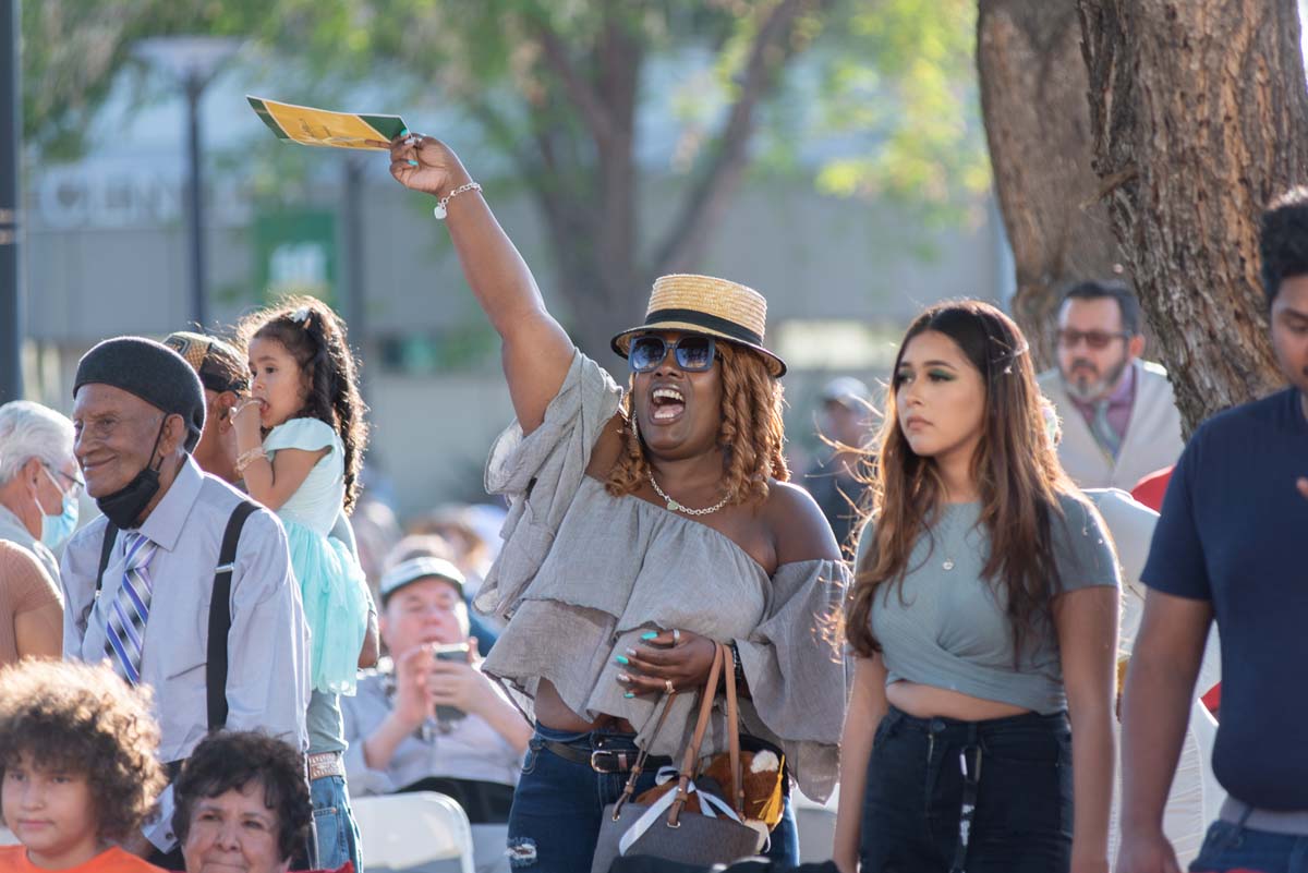 People enjoying Commencement