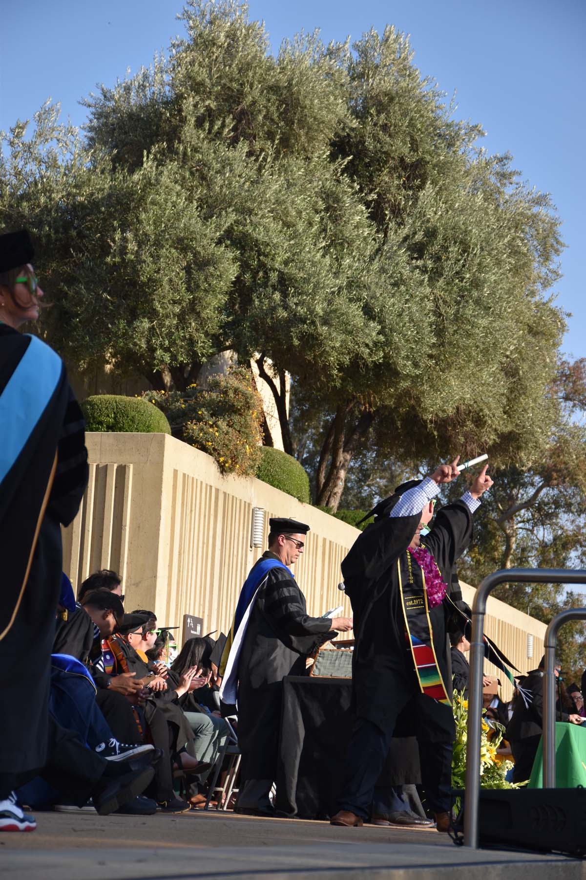 People enjoying Commencement