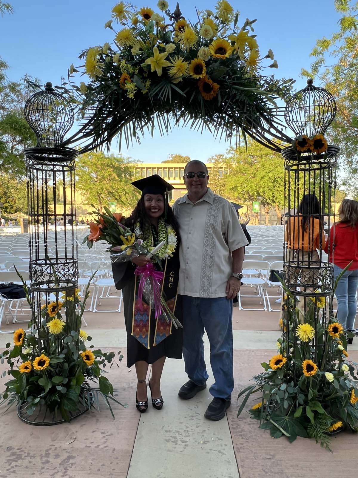 People enjoying Commencement