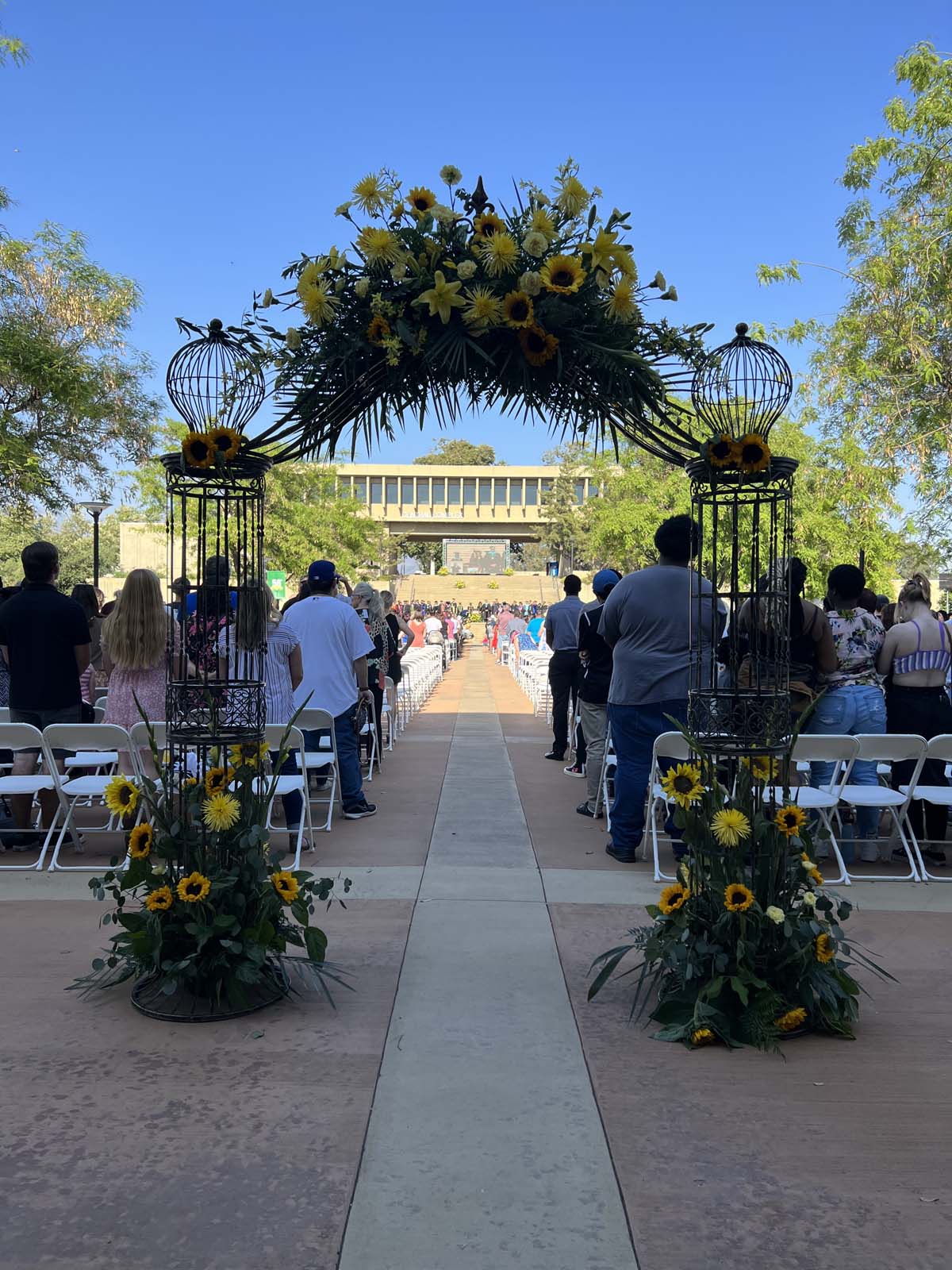 People enjoying Commencement