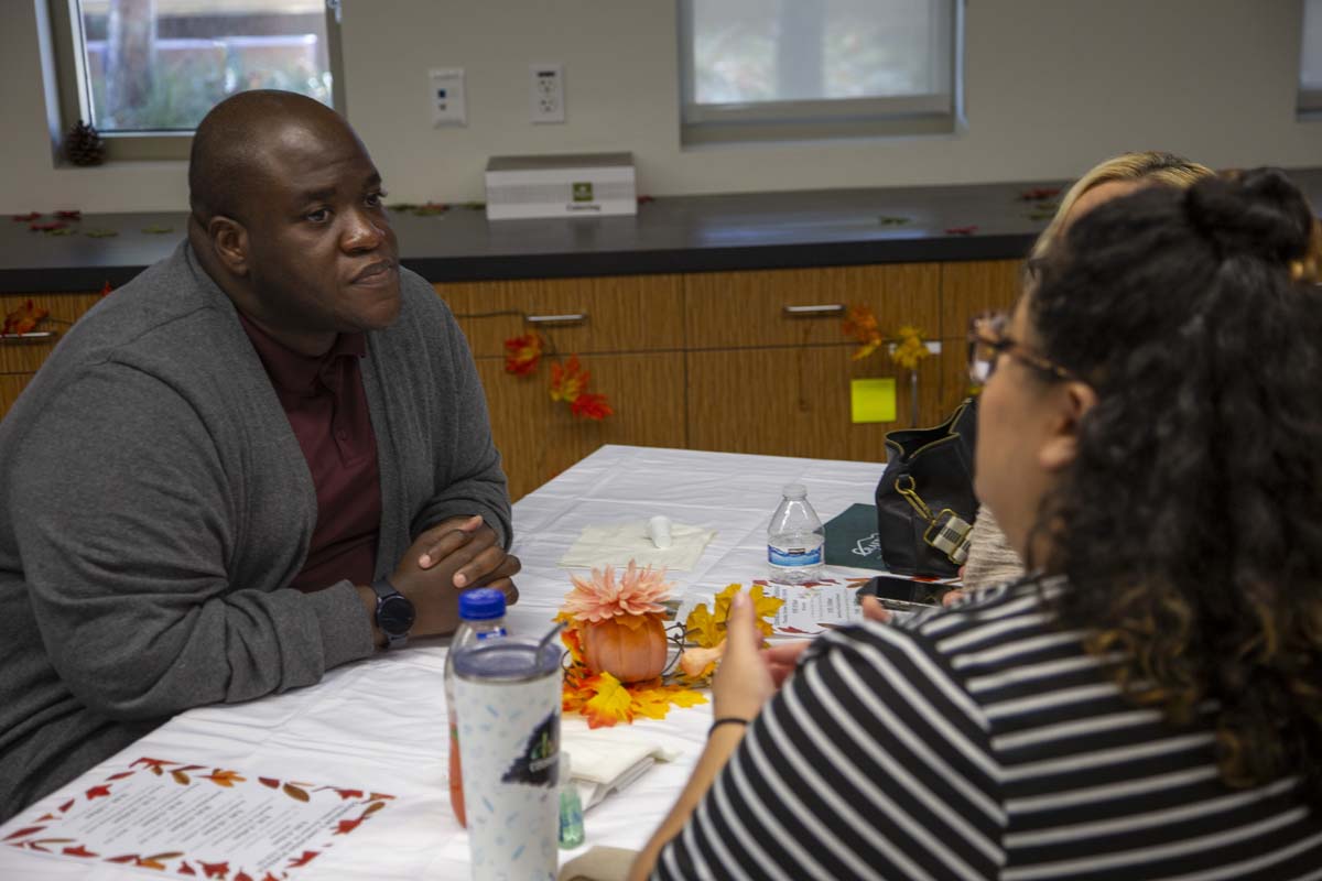 People enjoying the Counselor's Breakfast