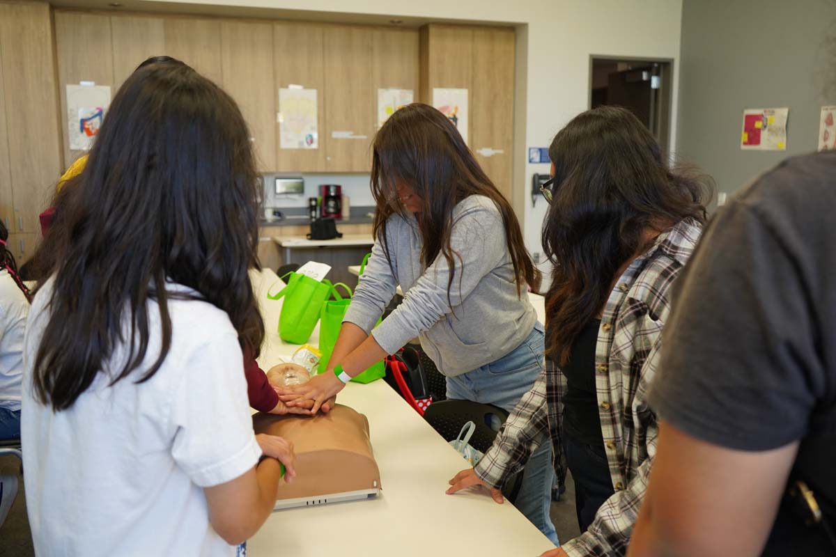 People enjoying Girl Scout event