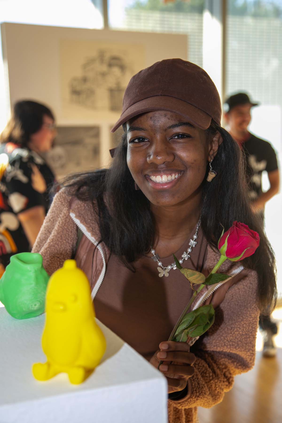 People enjoying the Student Art Show