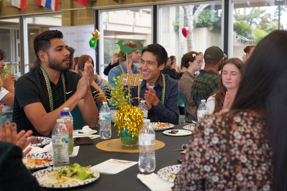 People enjoying the Athletics Banquet