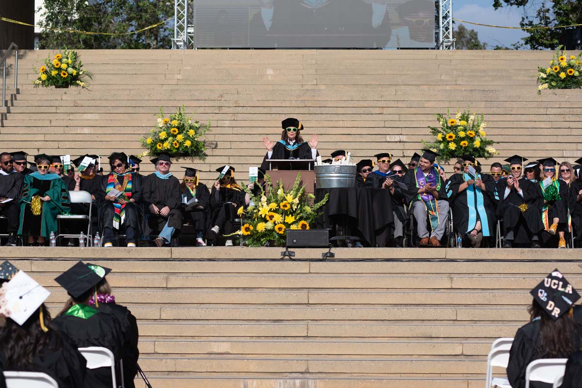 People enjoying Commencement