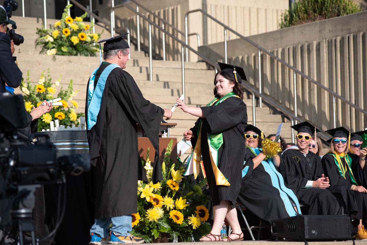 People enjoying Commencement