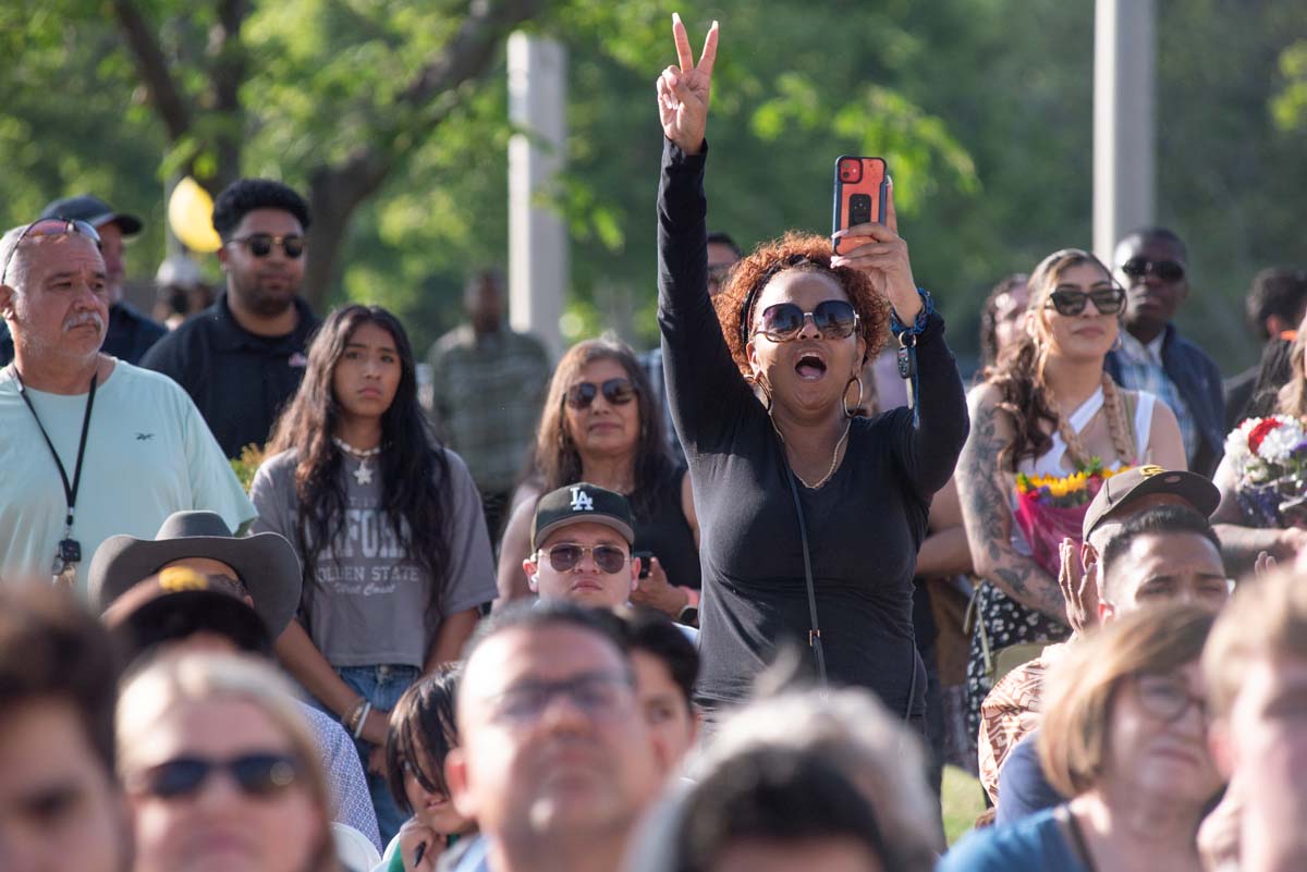 People enjoying Commencement