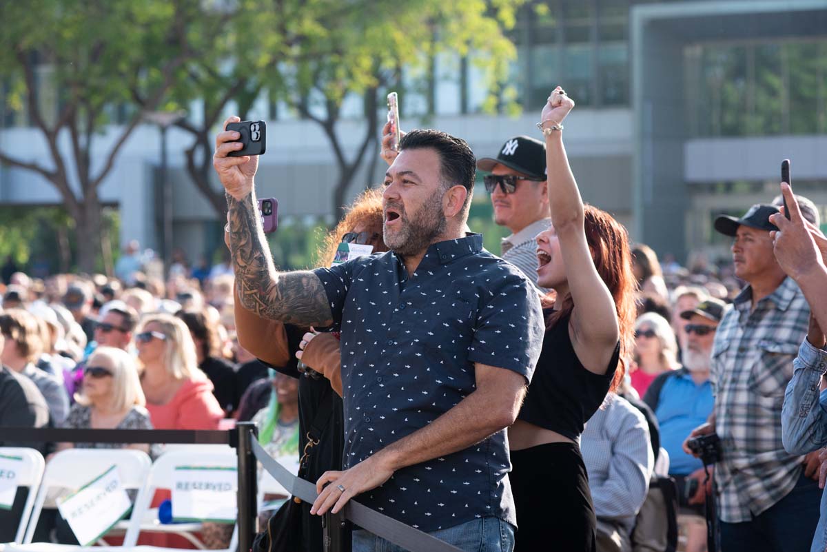 People enjoying Commencement