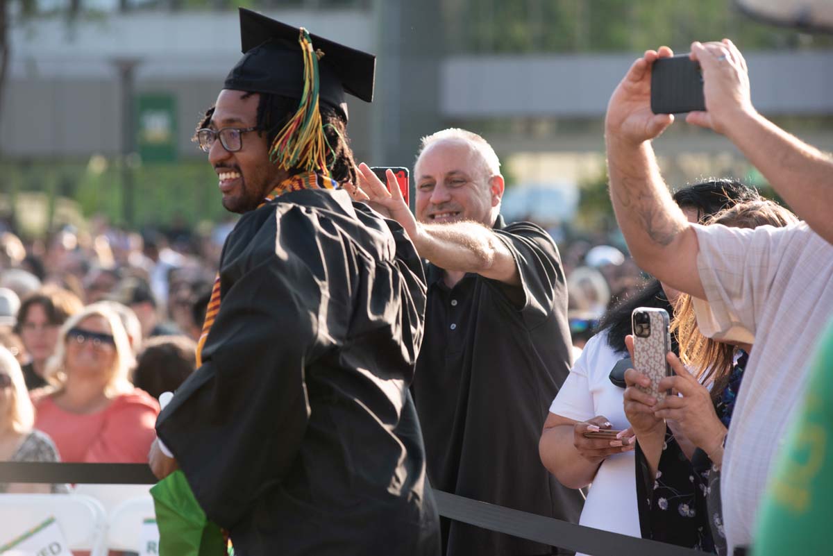 People enjoying Commencement