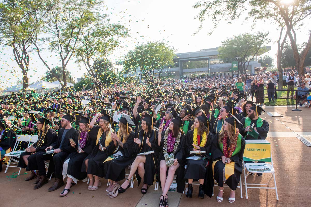 People enjoying Commencement