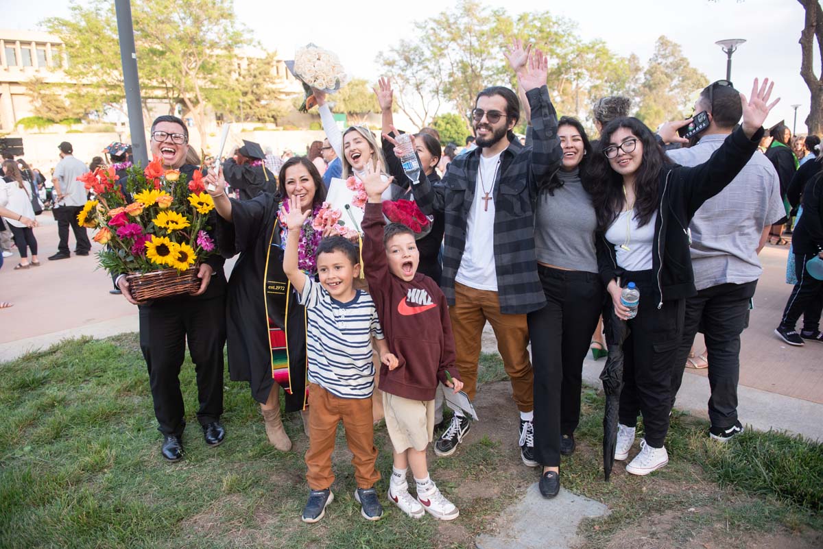 People enjoying Commencement