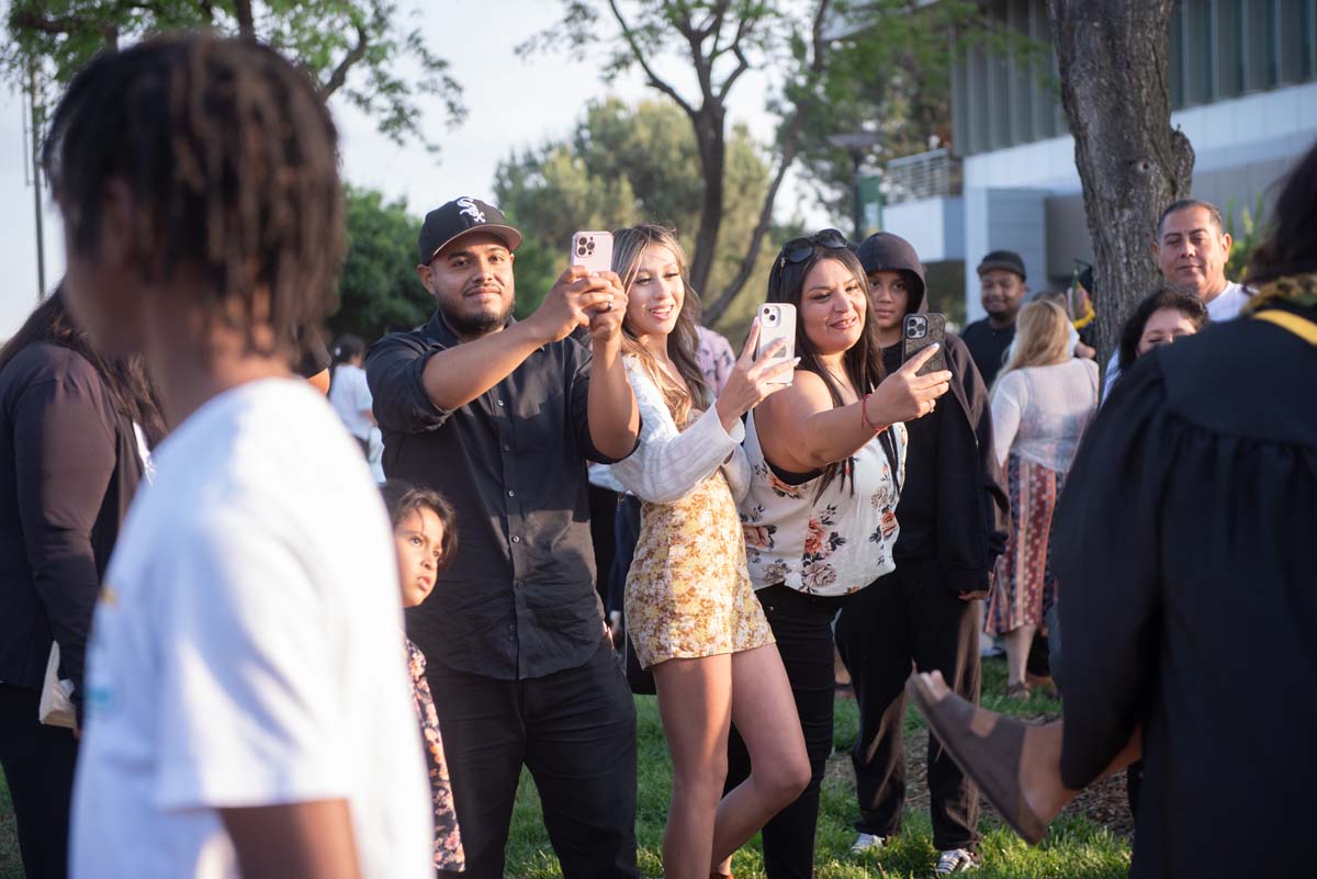 People enjoying Commencement