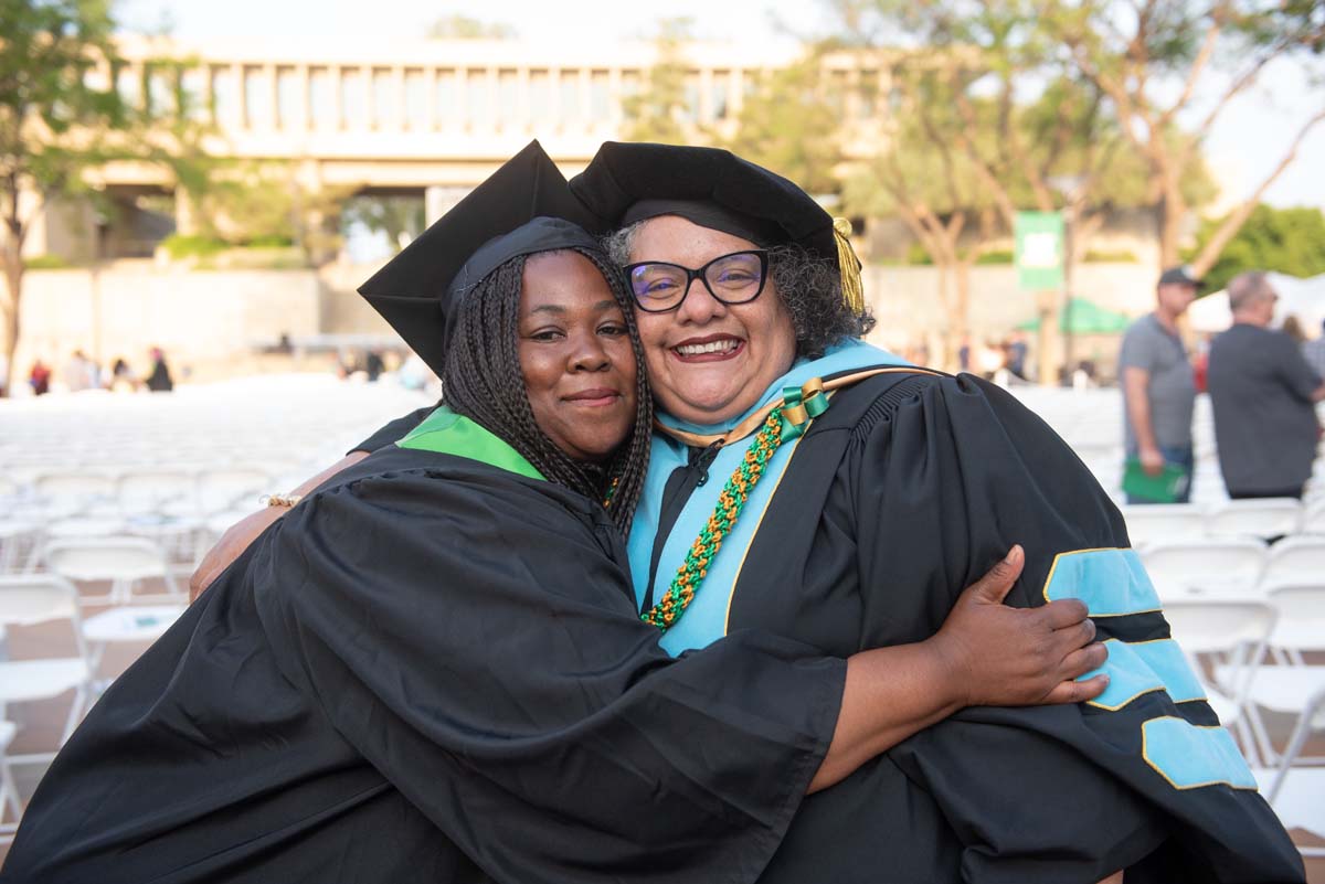 People enjoying Commencement