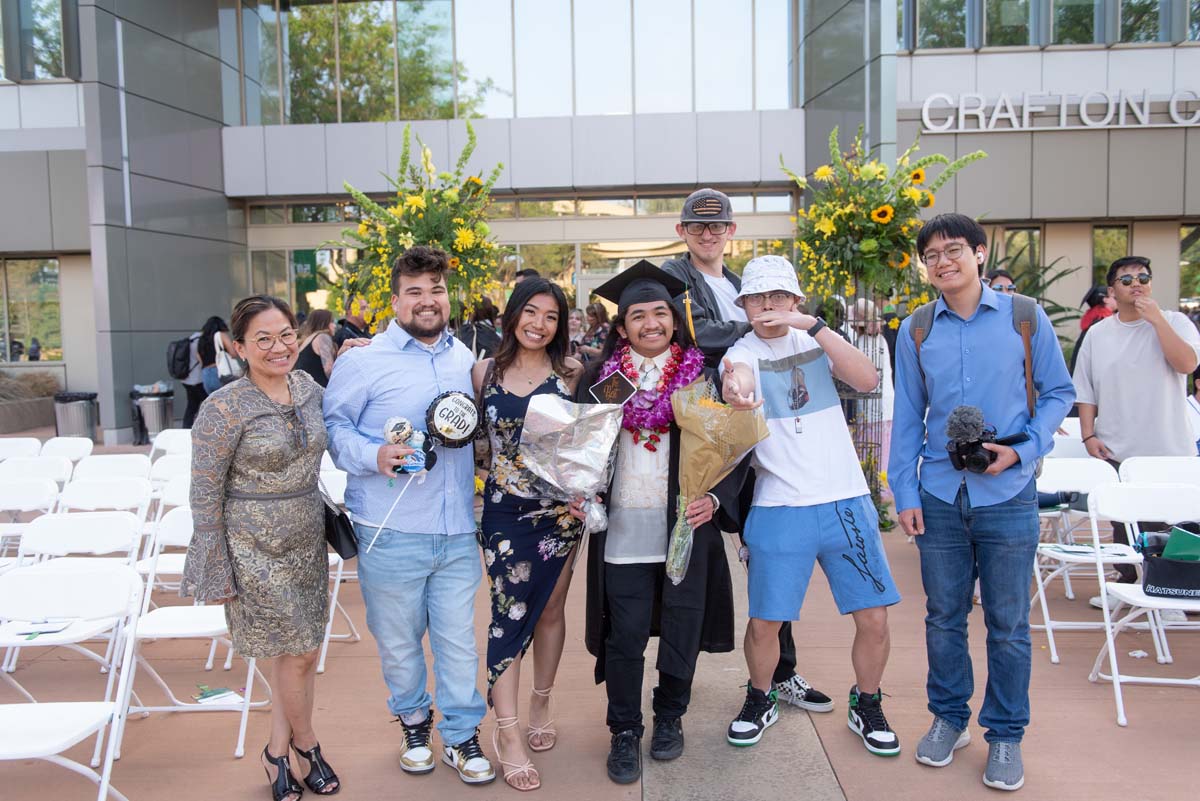 People enjoying Commencement