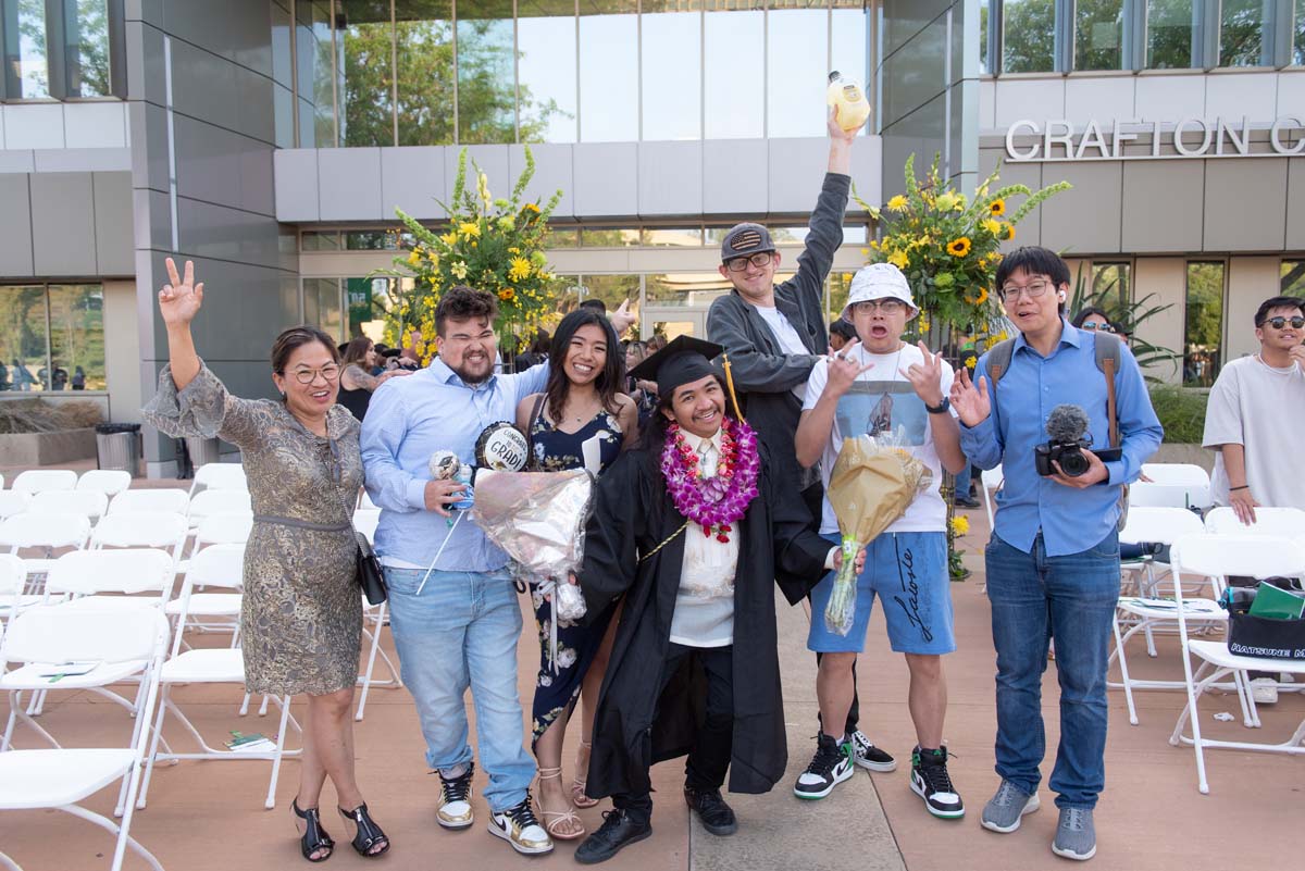 People enjoying Commencement