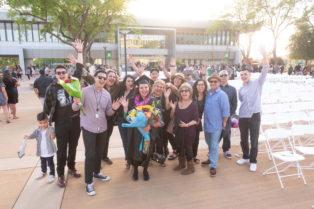 People enjoying Commencement