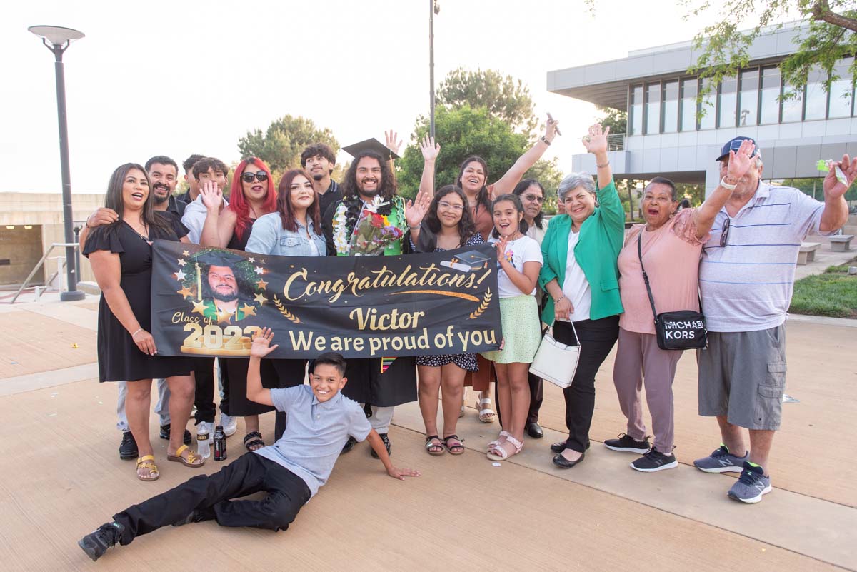 People enjoying Commencement
