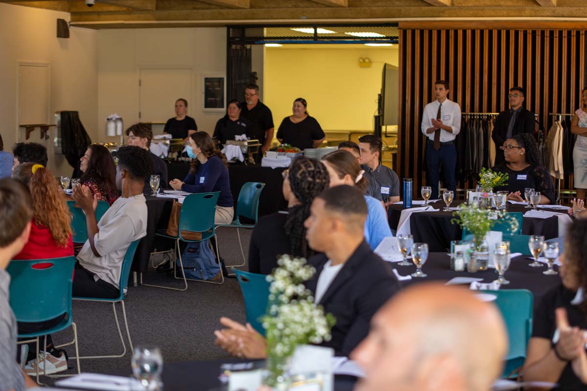 People enjoying the Etiquette Luncheon