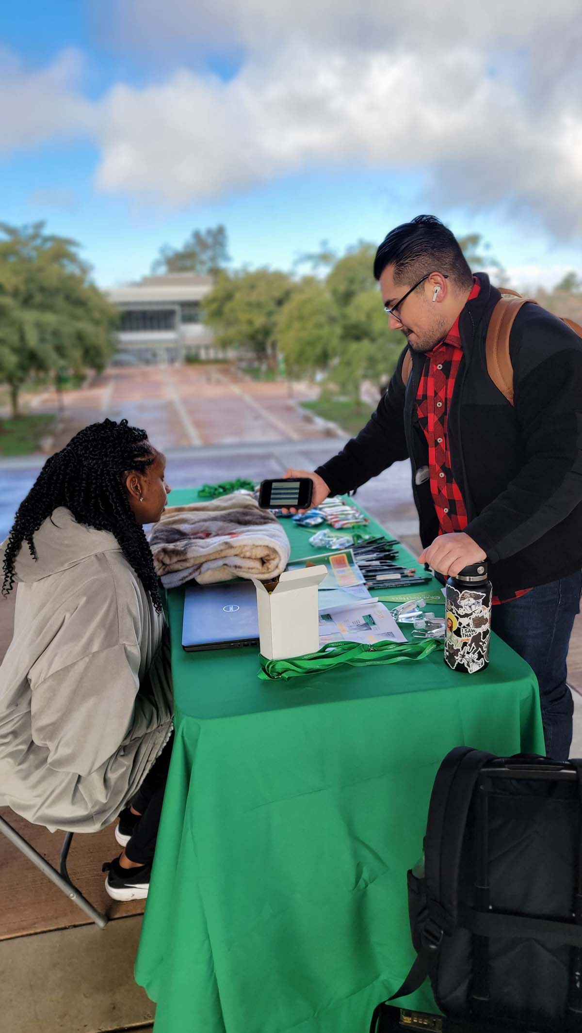 Students on the first day of Spring Semester