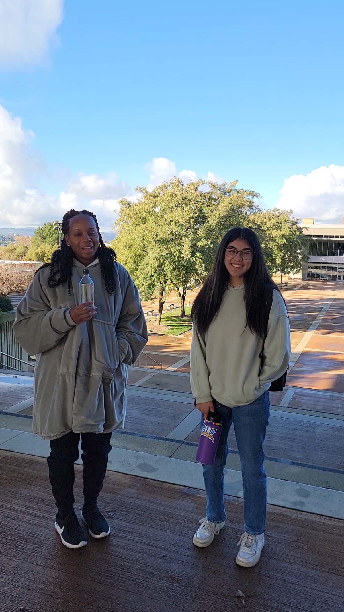 Students on the first day of Spring Semester