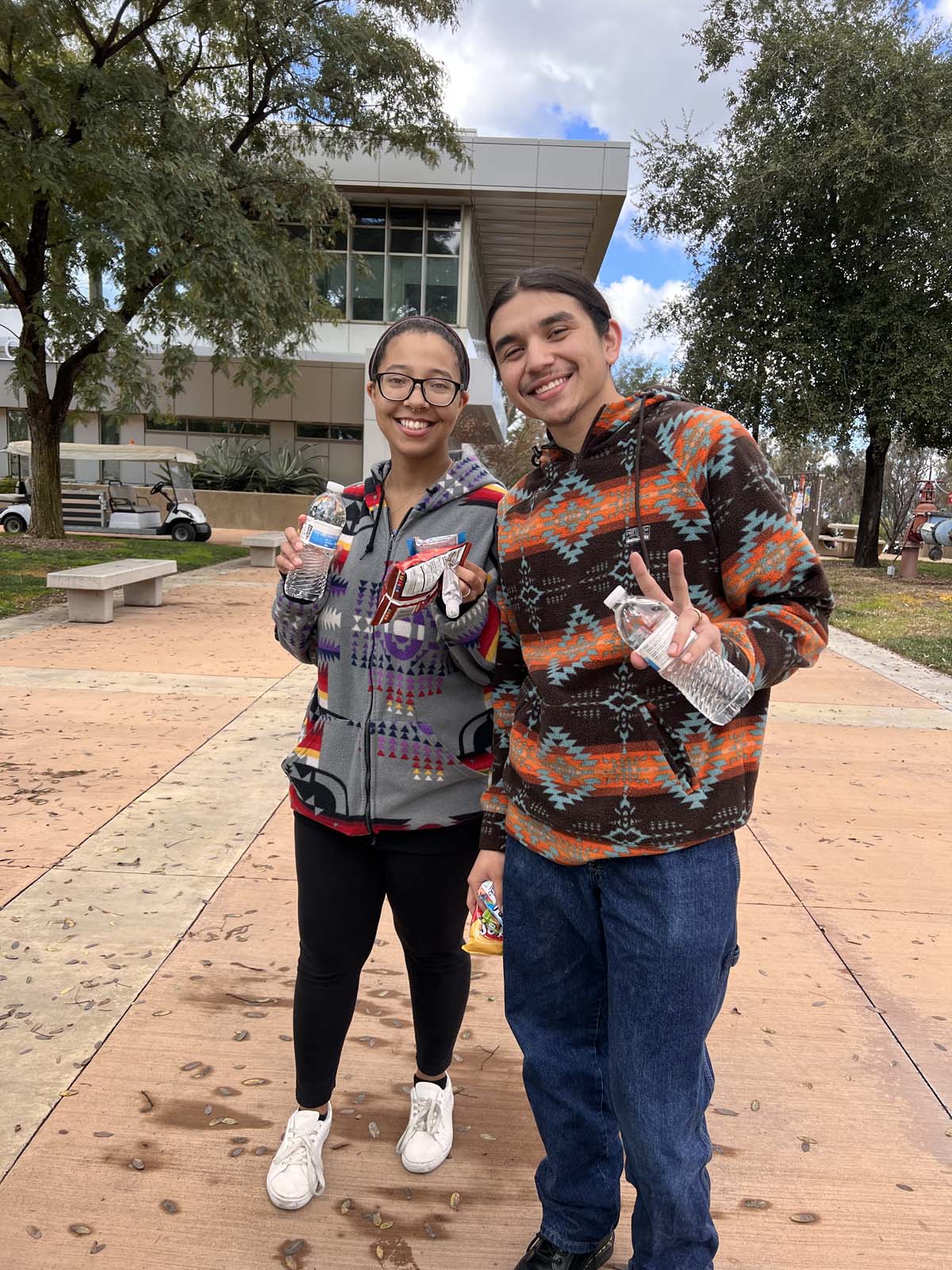 Students on the first day of Spring Semester