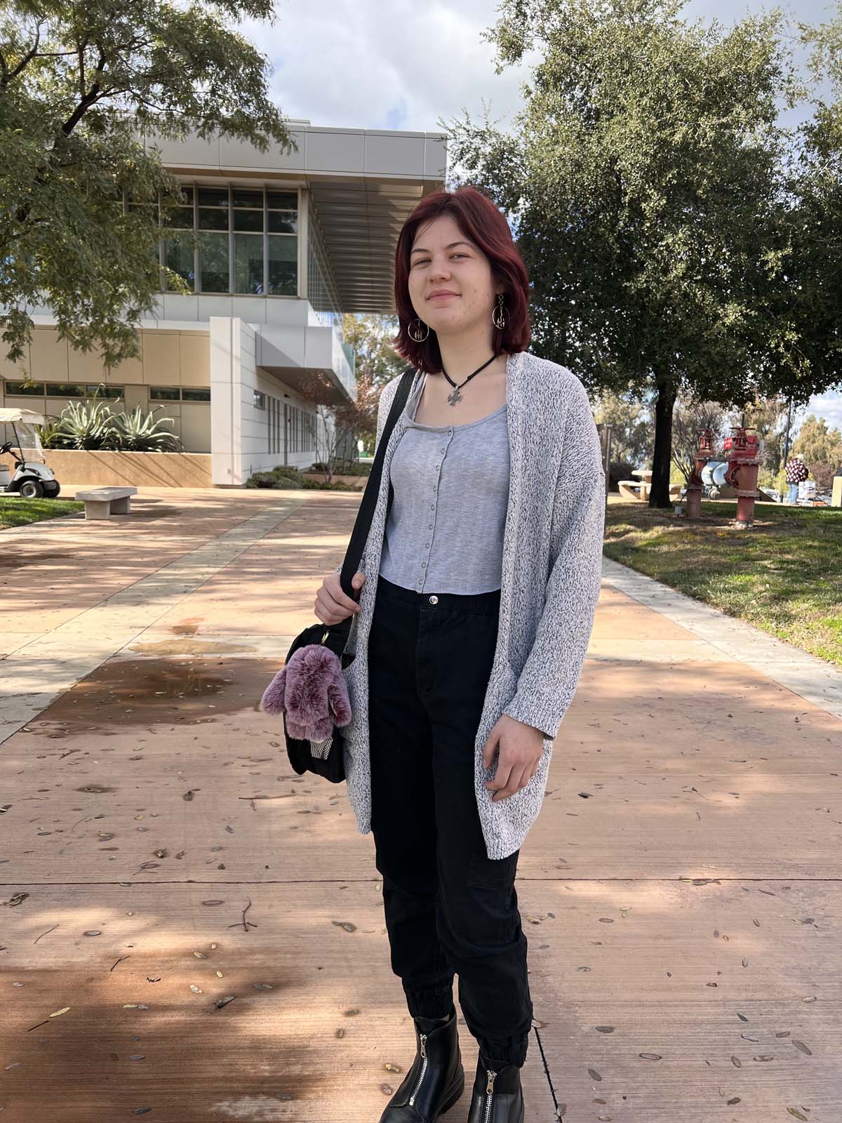 Students on the first day of Spring Semester