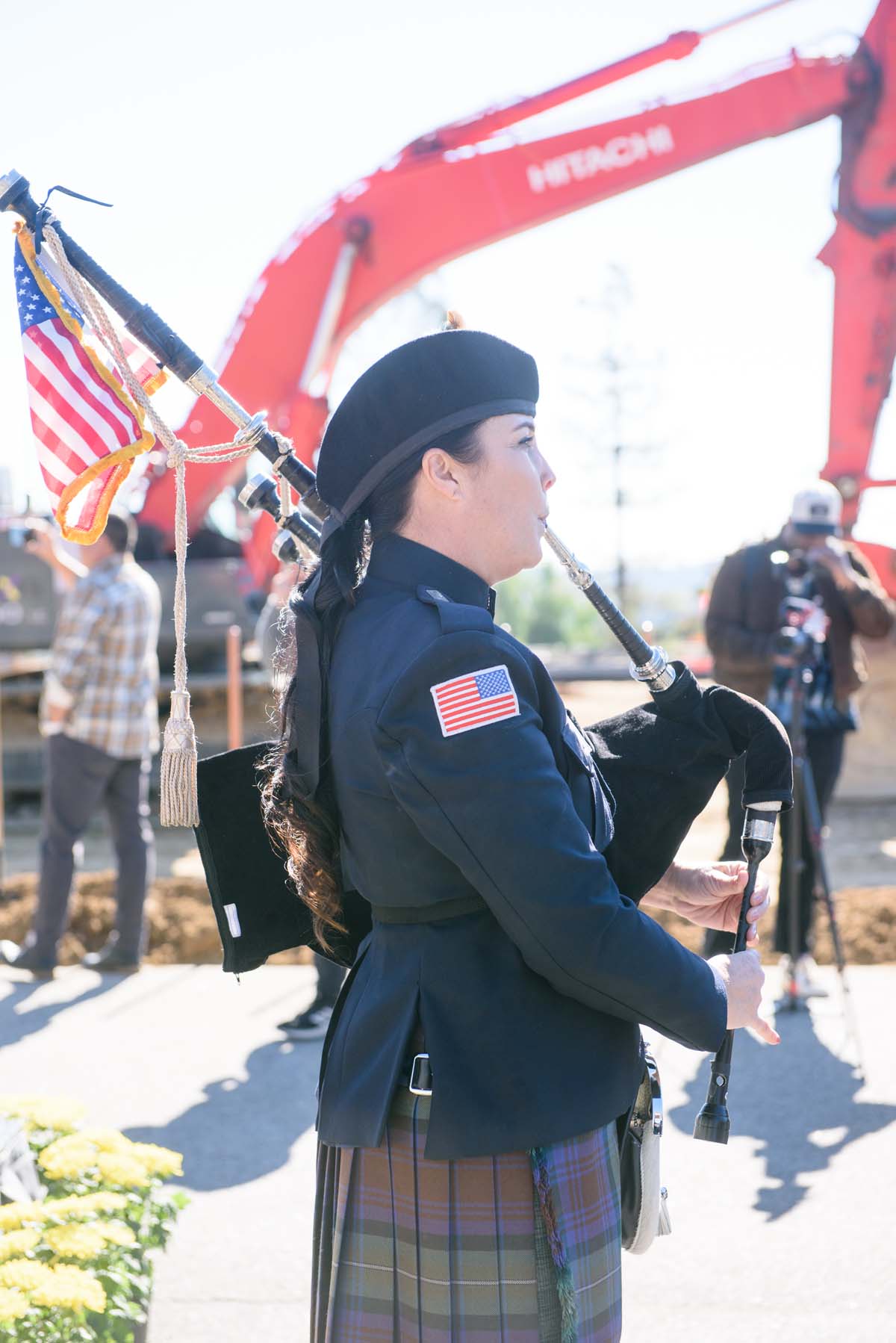 People enjoying the groundbreaking ceremony