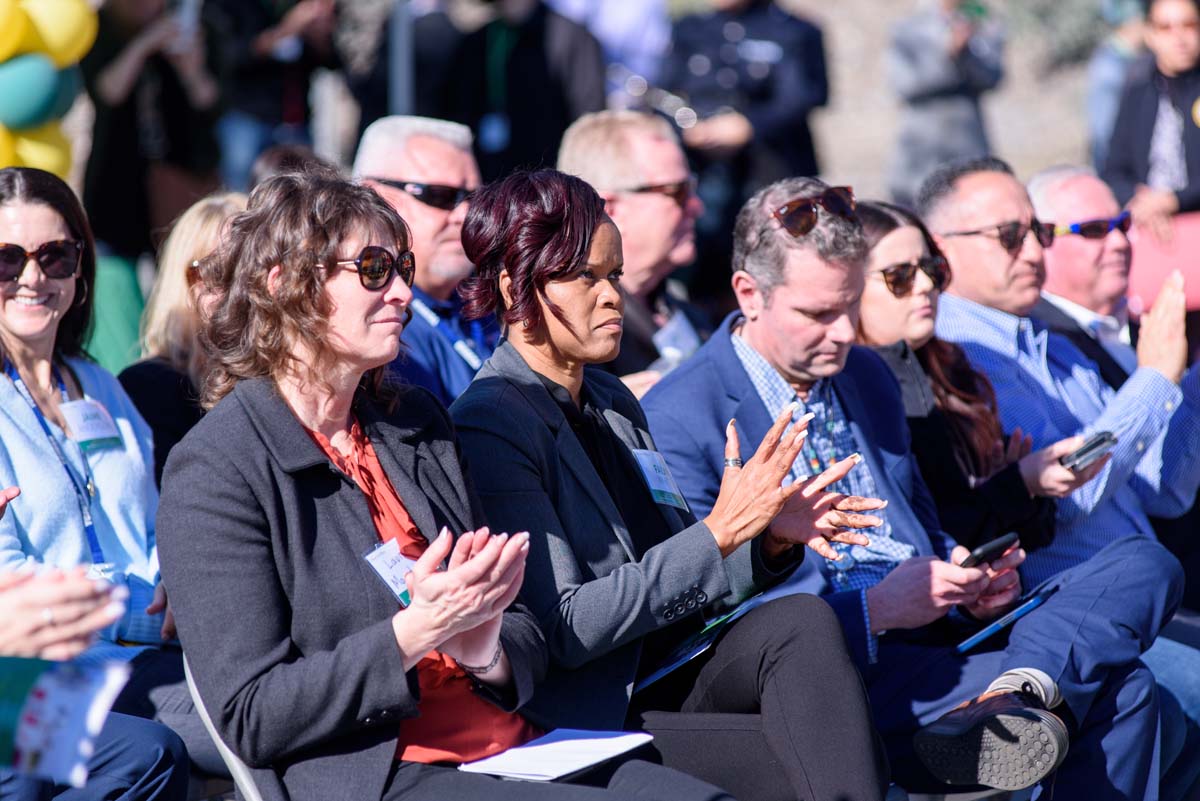 People enjoying the groundbreaking ceremony