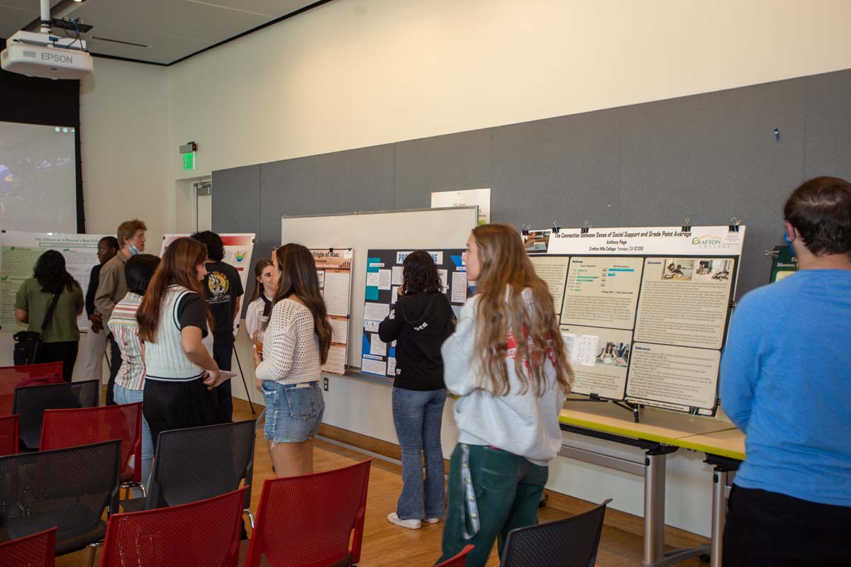 Students at research conference