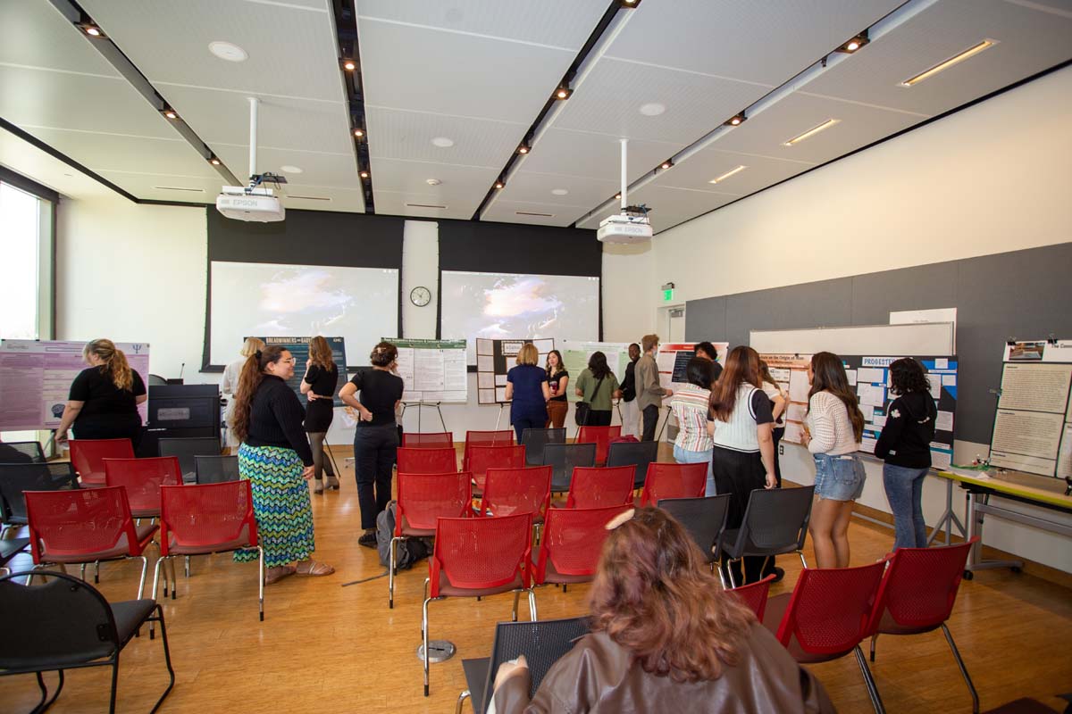 Students at research conference