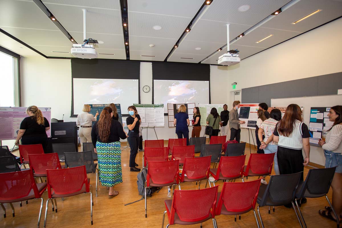 Students at research conference