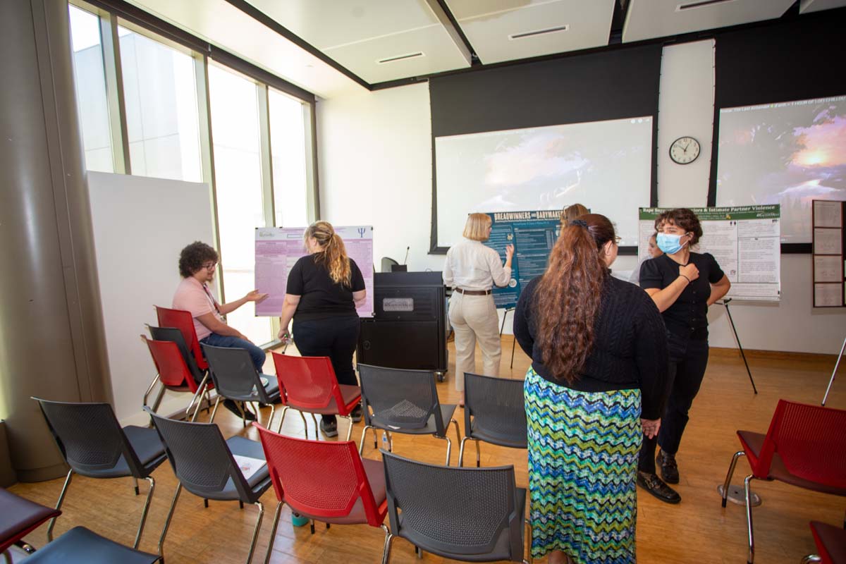 Students at research conference