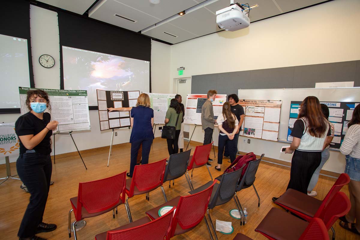 Students at research conference