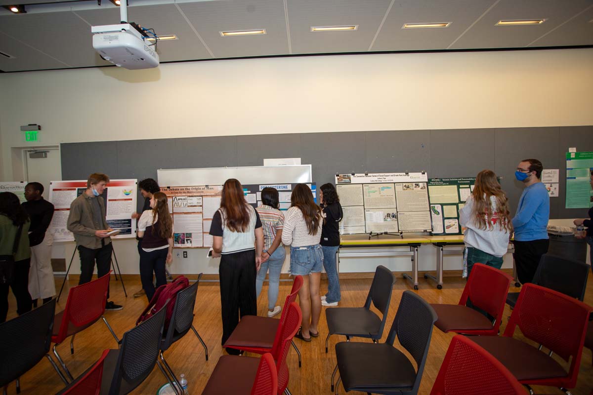 Students at research conference