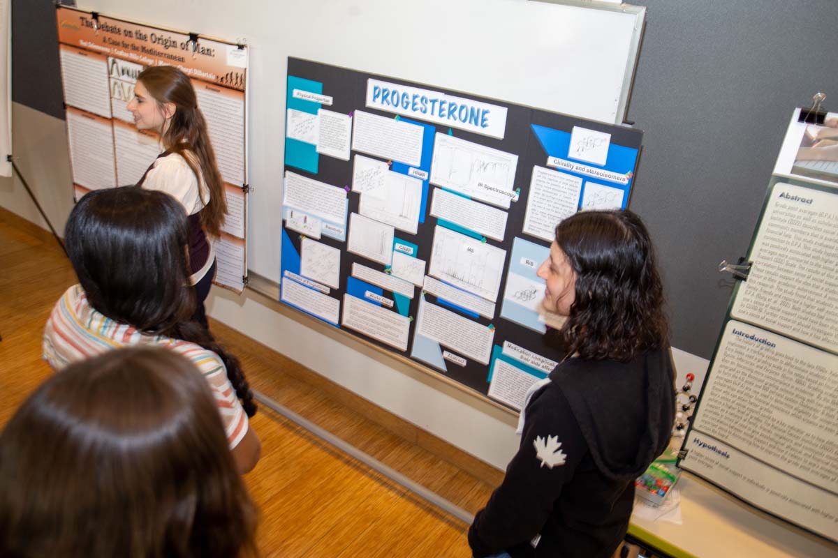 Students at research conference