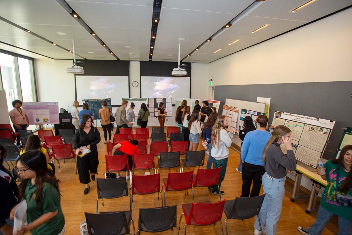 Students at research conference