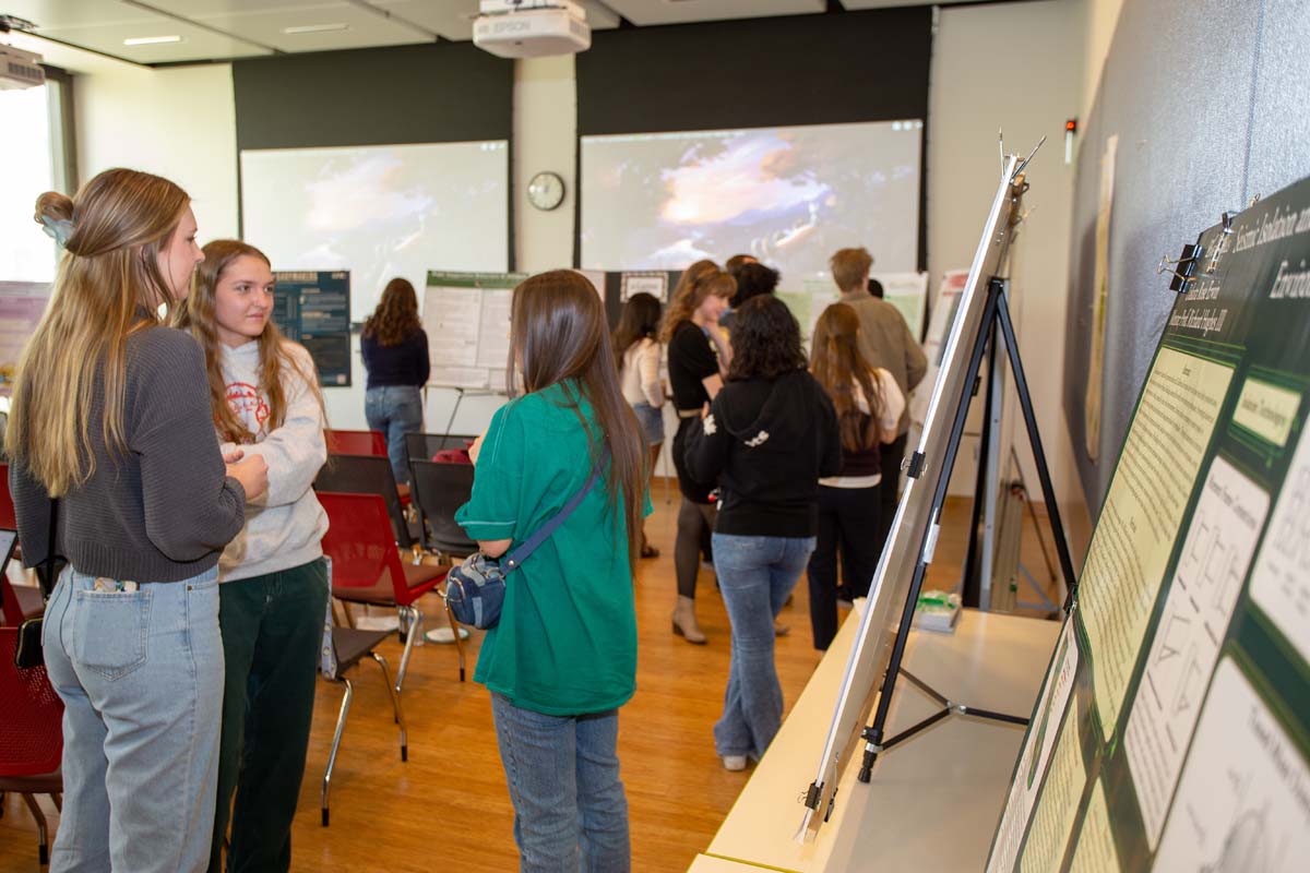 Students at research conference