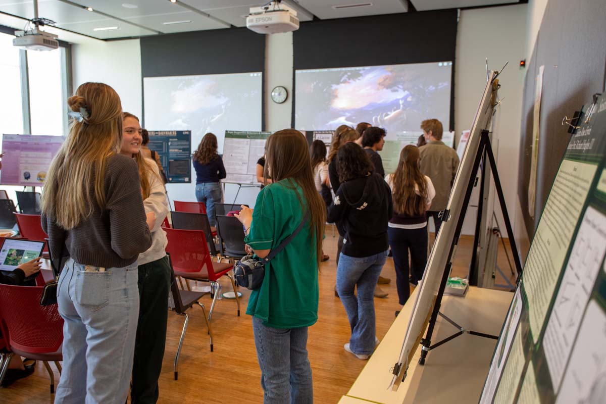 Students at research conference