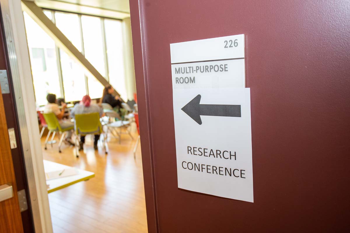 Students at research conference