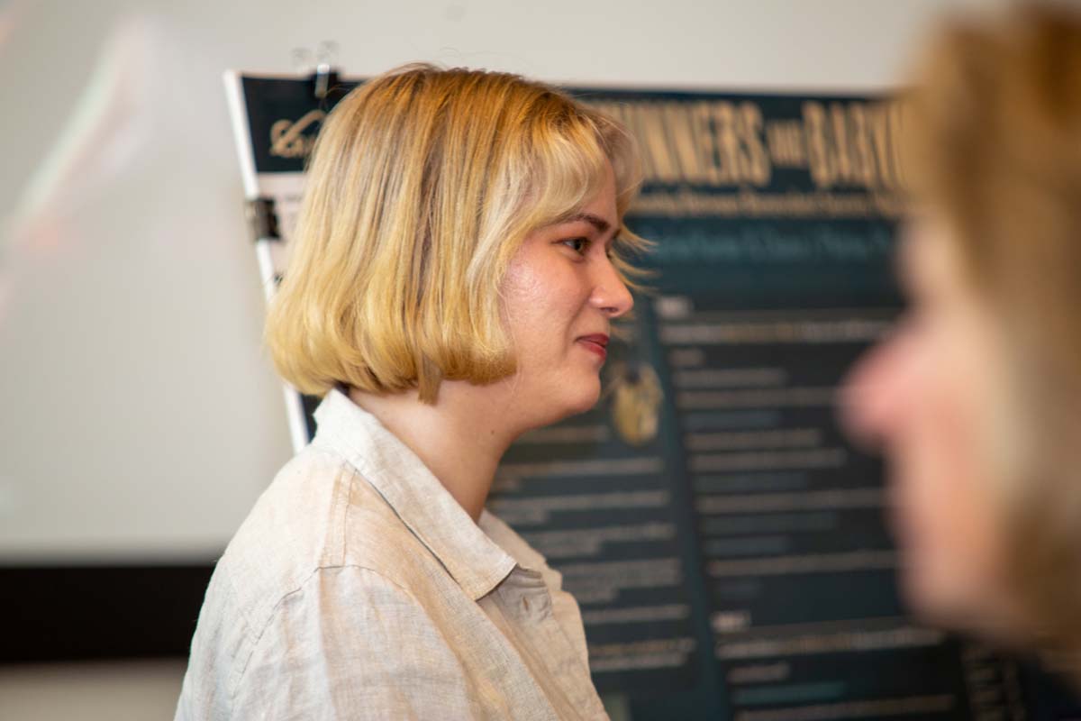 Students at research conference