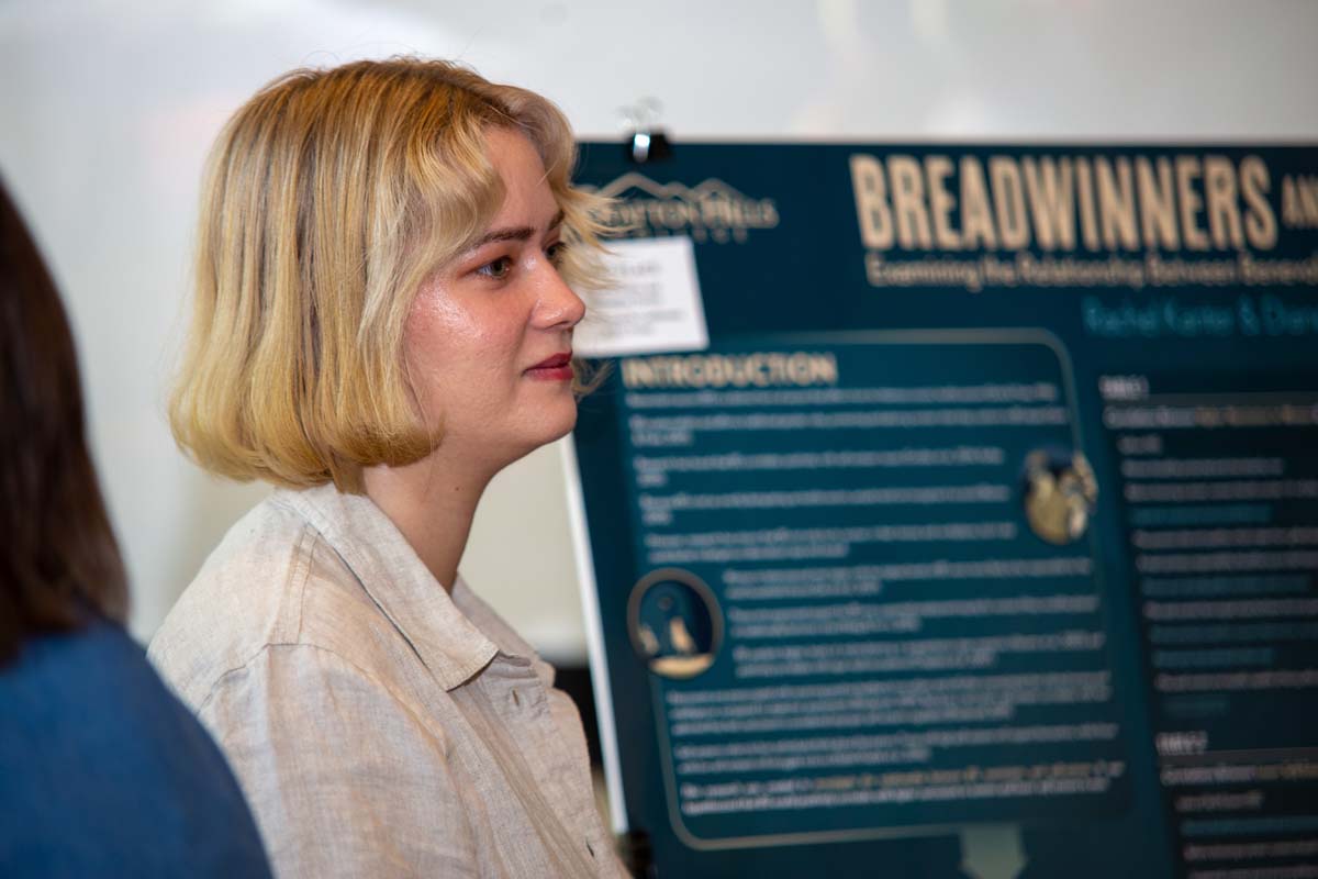 Students at research conference