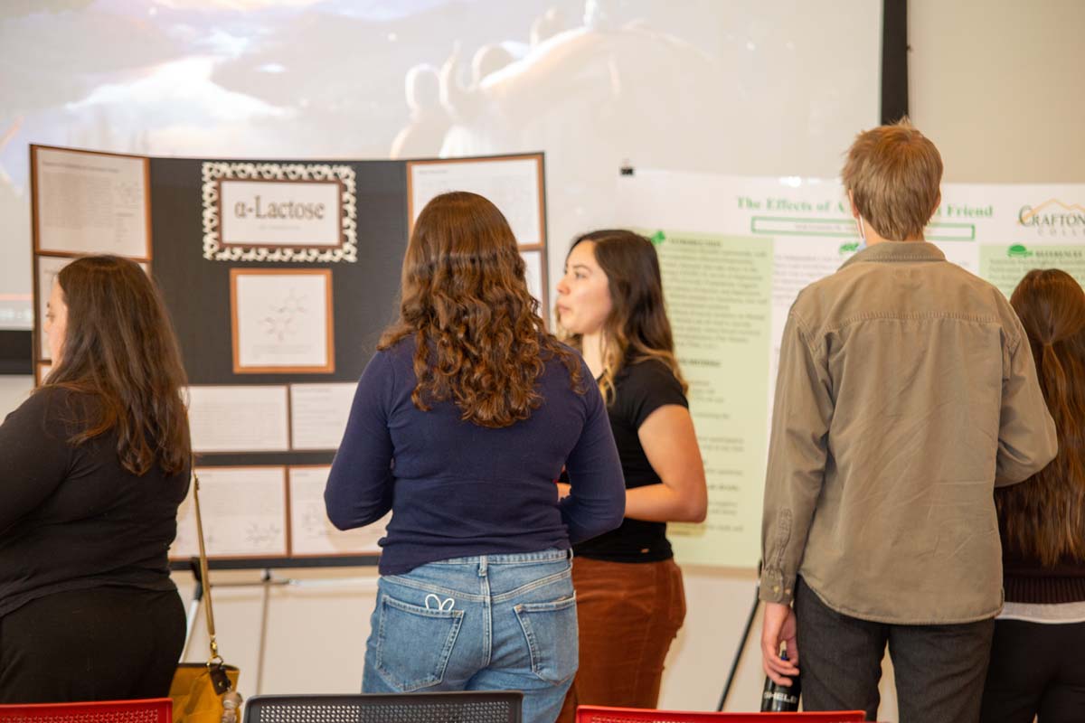 Students at research conference