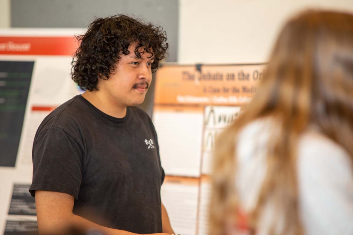 Students at research conference