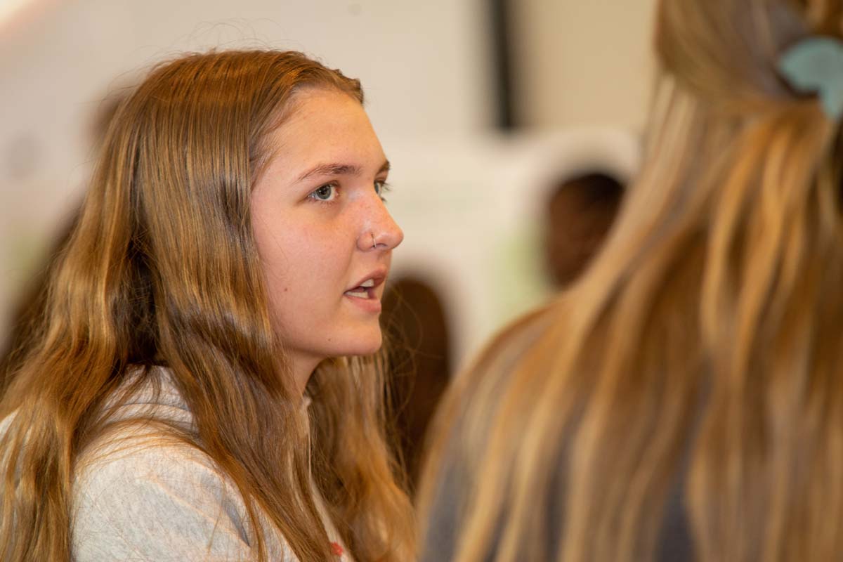 Students at research conference