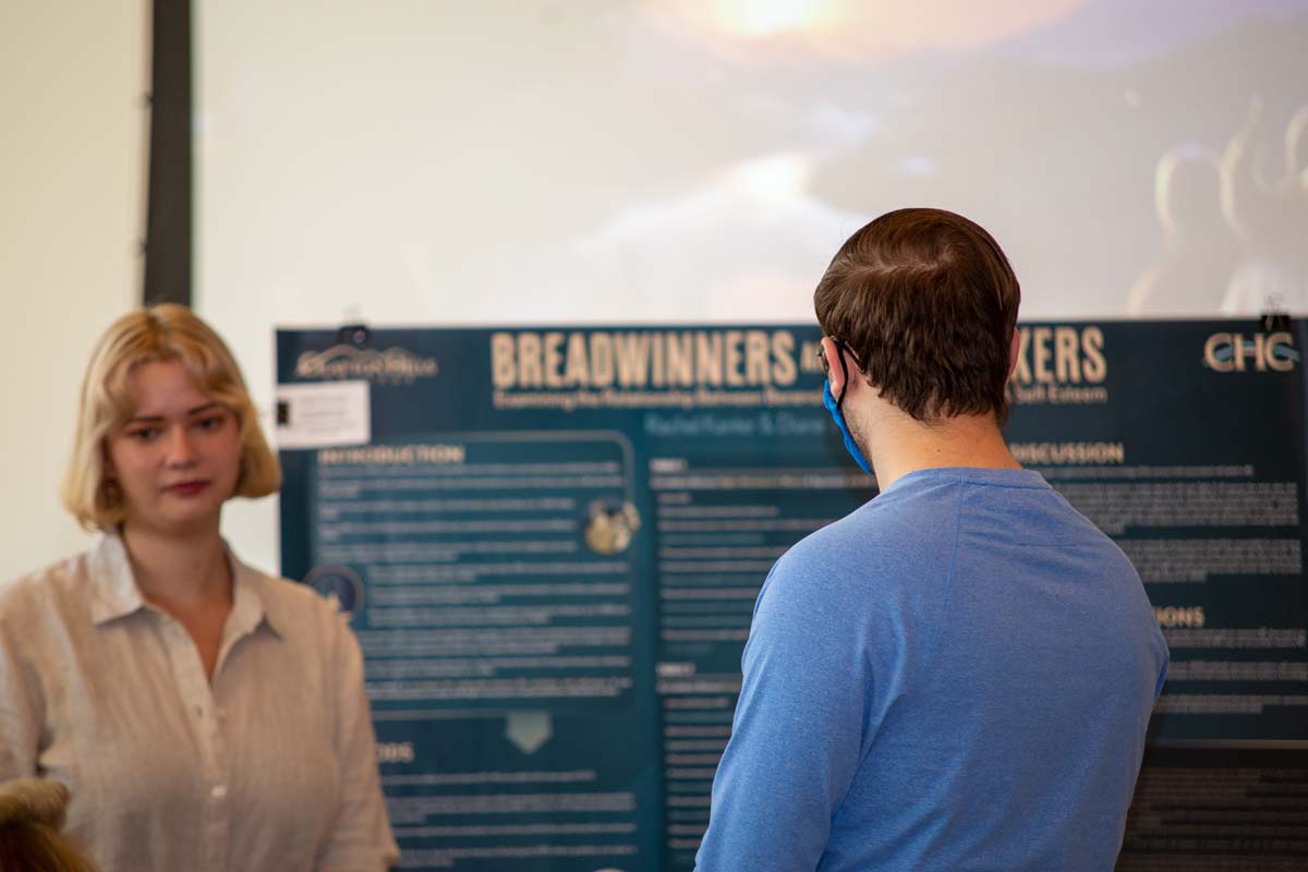 Students at research conference