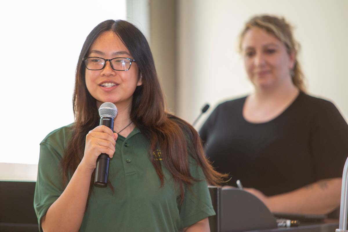 Students at research conference