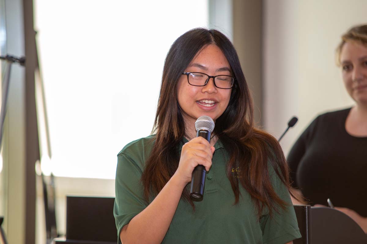 Students at research conference
