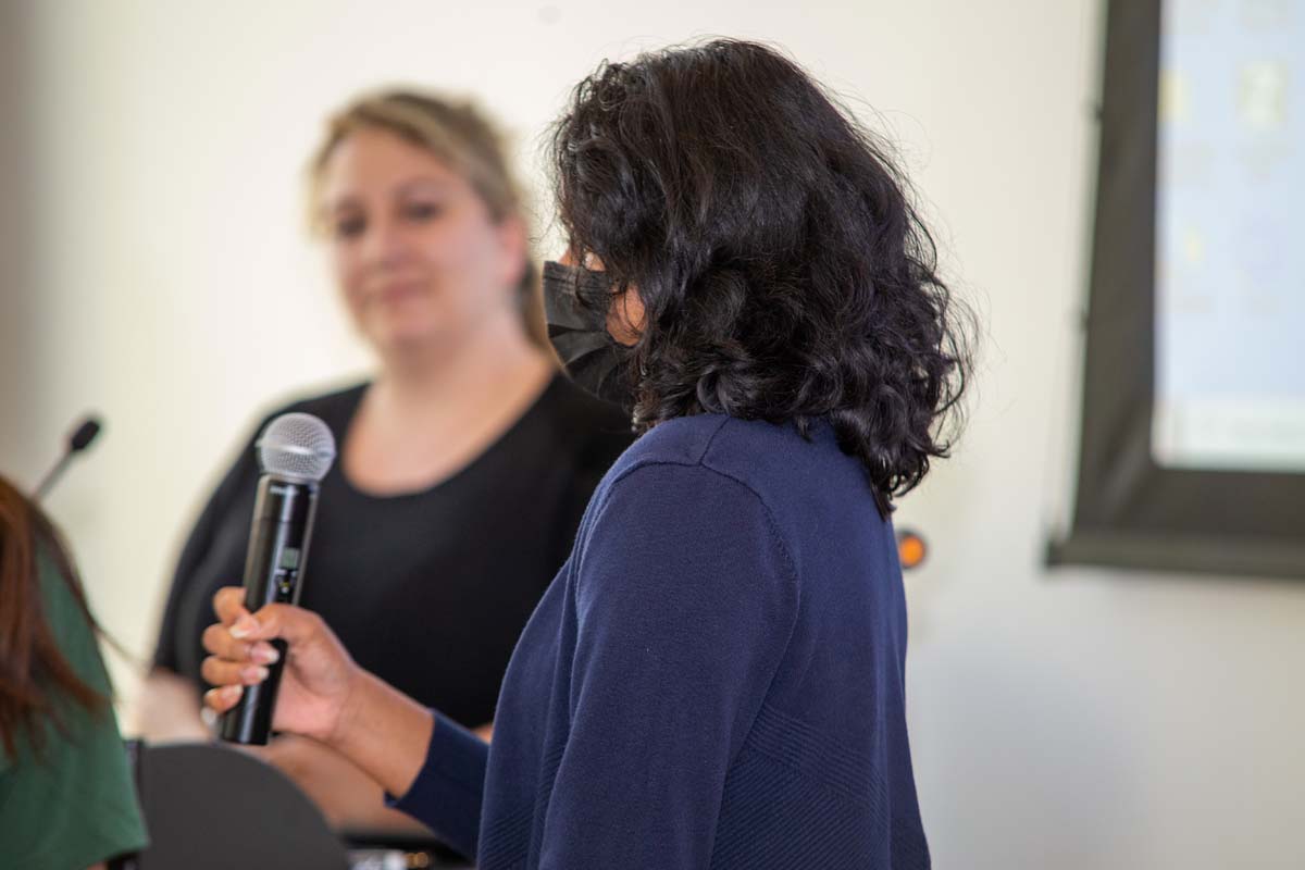 Students at research conference