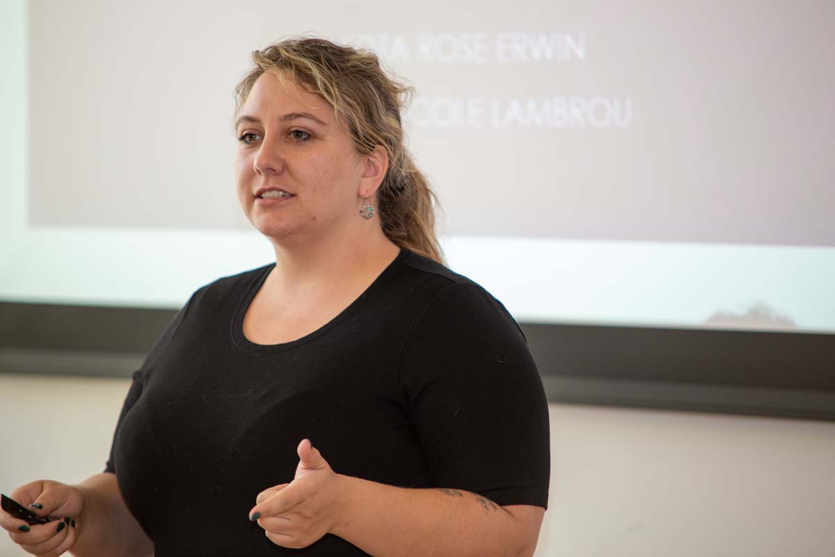 Students at research conference